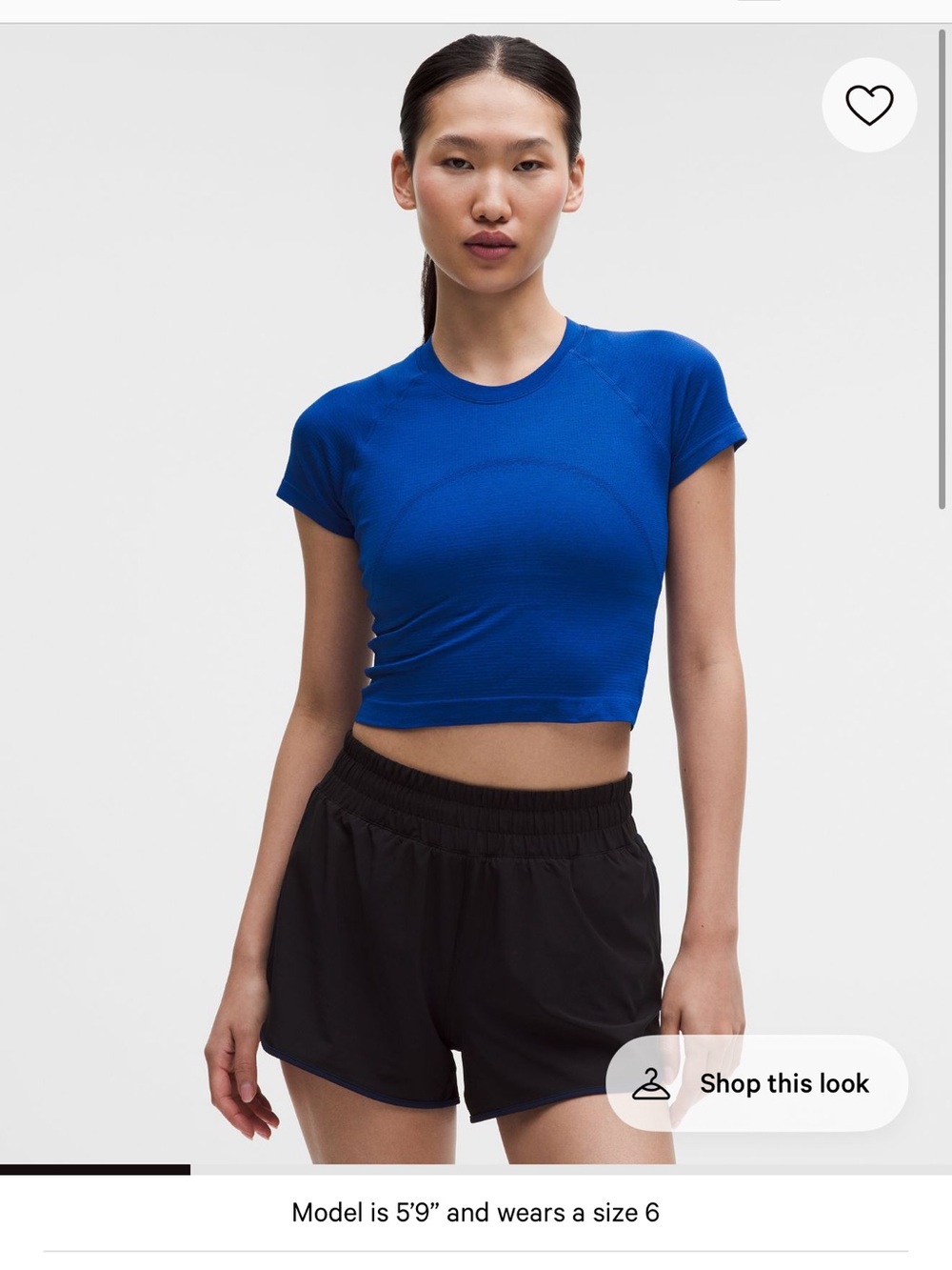 lululemon athletica Royal Blue Swiftly Tech Cropped Tee